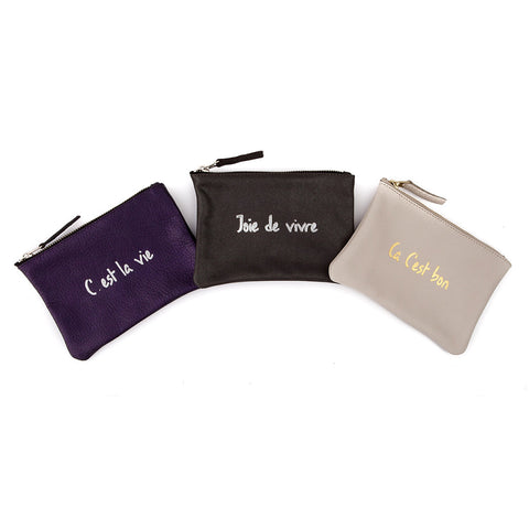 Geniune Leather Saying Pouches